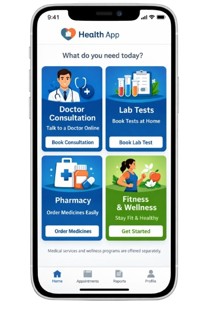 HealthEzy Mobile App Screen